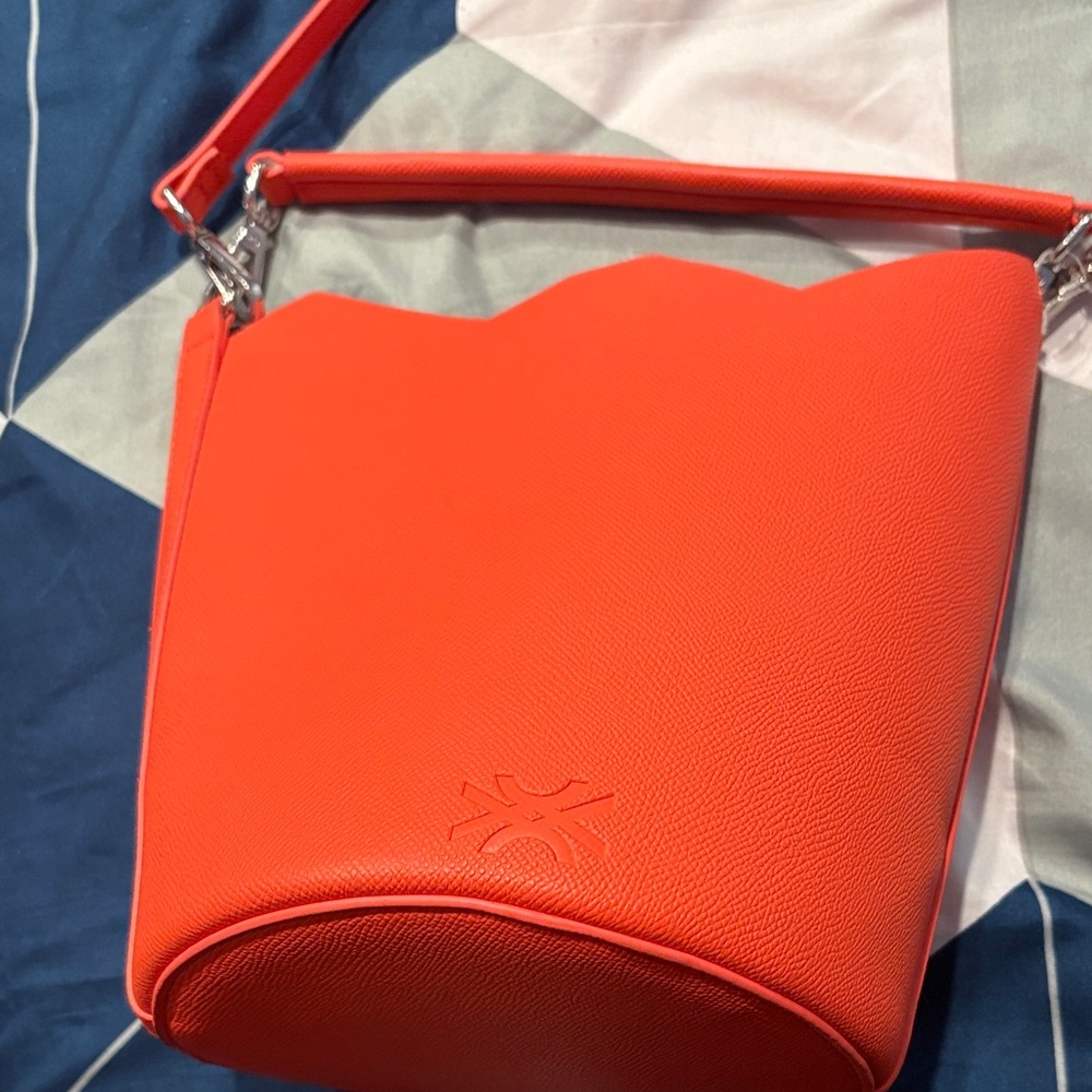 United Colors Of Benetton Vibrant Orange Shoulder bucket Bag